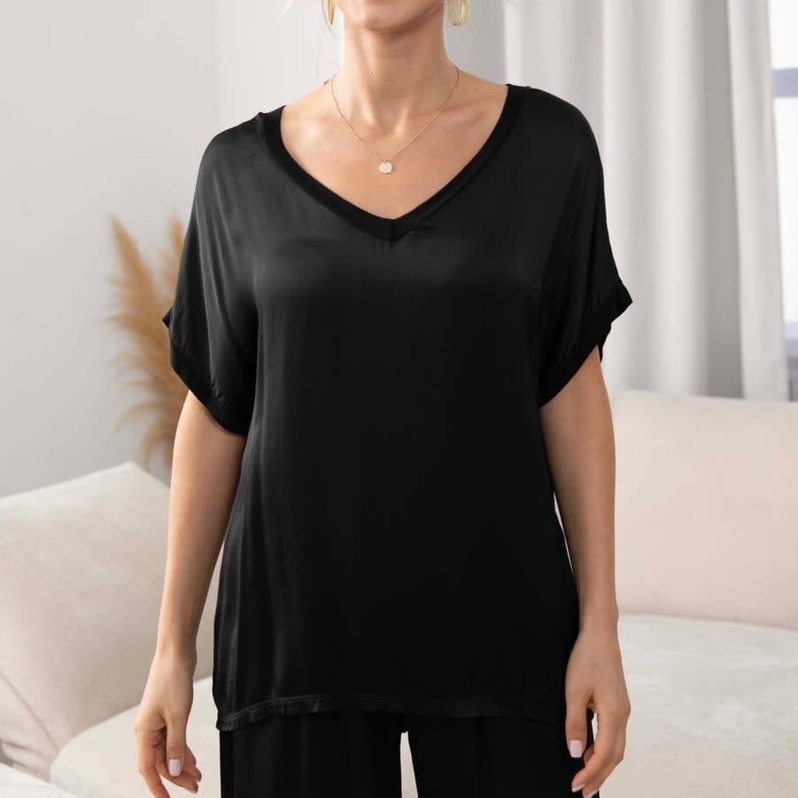 Black Silky Viscose Top