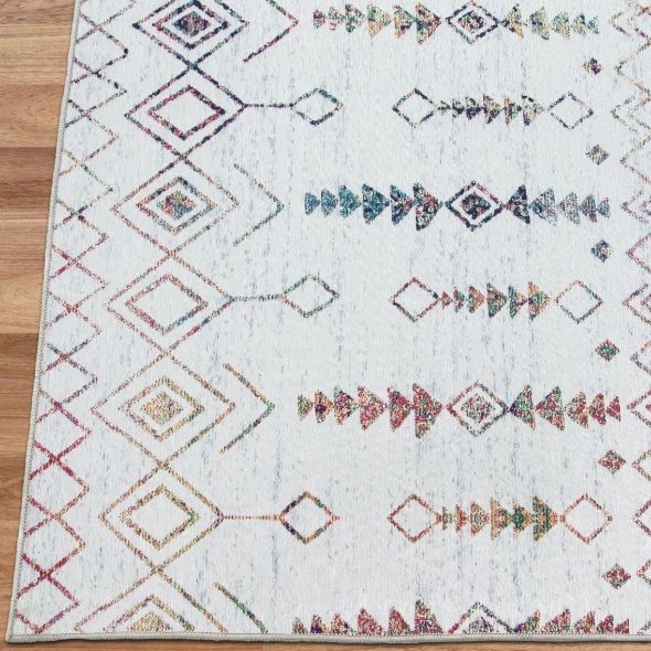 Beau Moroccan Ivory-Multi Washable Rug