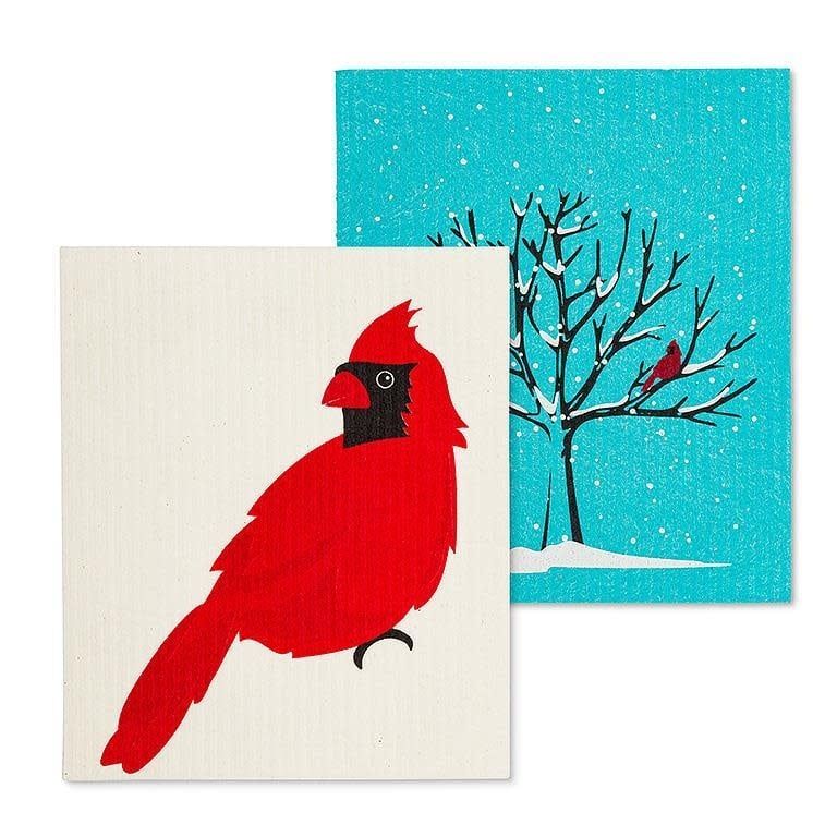 Cardinal &amp; Tree Sponge Cloth