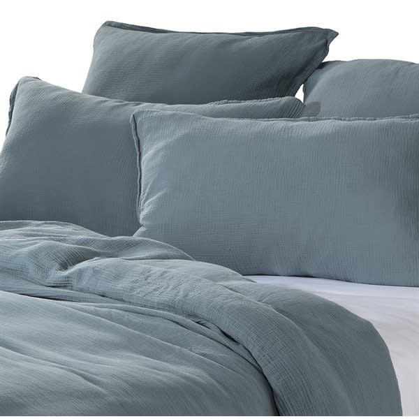 Muslin Steel Blue Duvet Cover &amp; Shams