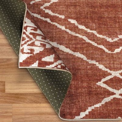 Jax Moroccan Diamond Orange Washable Rug