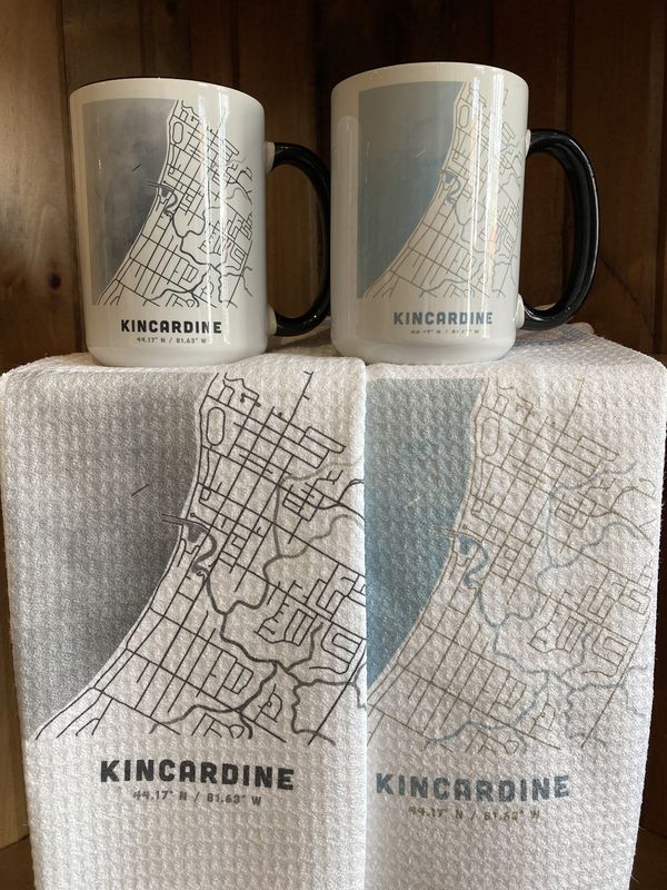 Kincardine Map Tea Towel - Blue
