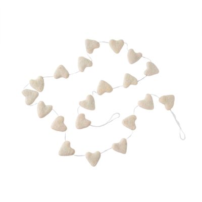 Felt White Heart Garland