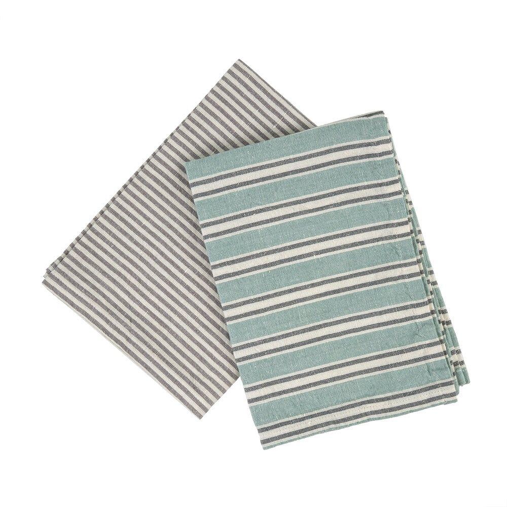 French Linen Tea Towels Turquoise