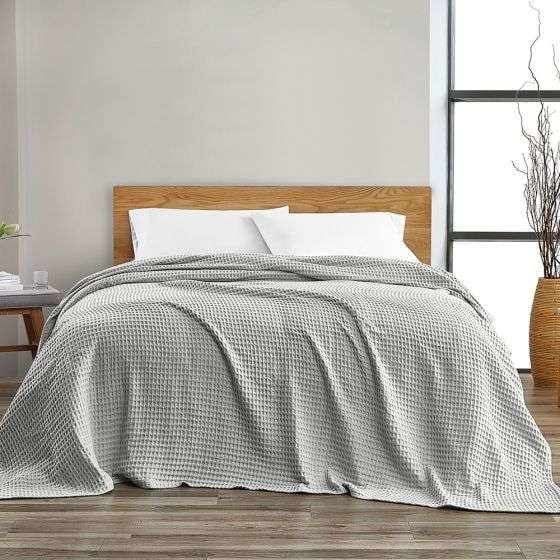 Waffle Grey King Quilt and Shams