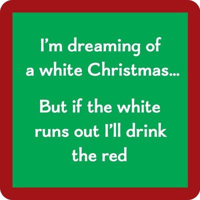 Drinks on Me Christmas Coasters