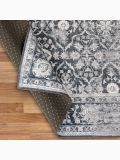 Noor Vintage - Charcoal Dark Gray Ivory Washable Rug