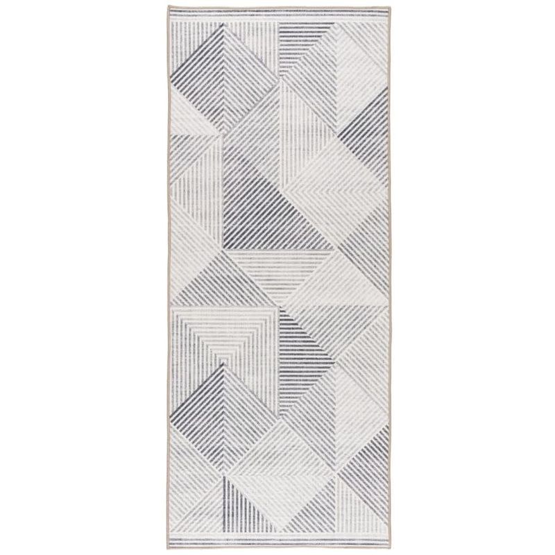 Miles Modern Grey Ivory washable Rug 