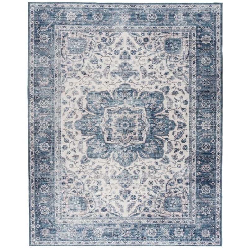Joy Blue Ivory Washable Rug