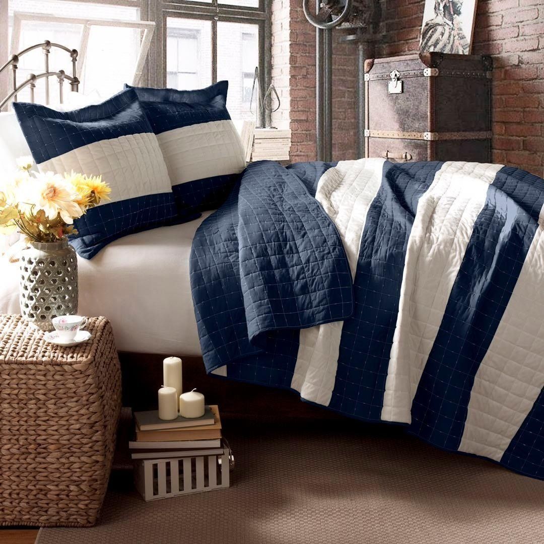Cabana Navy Queen Quilt &amp; Shams