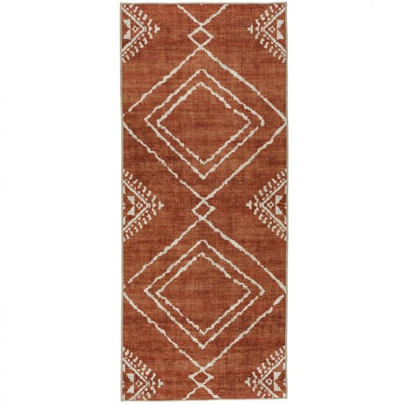 Jax Moroccan Diamond Orange Washable Rug