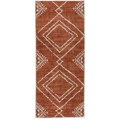 Jax Moroccan Diamond Orange Washable Rug