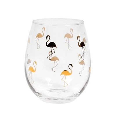Flamingo Stemless Wine Glass