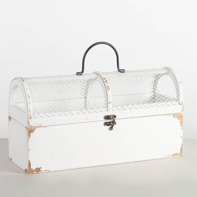 Wood &amp; Metal Chest White