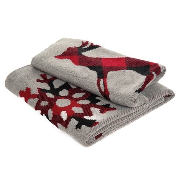 Holiday Stag Throw Grey