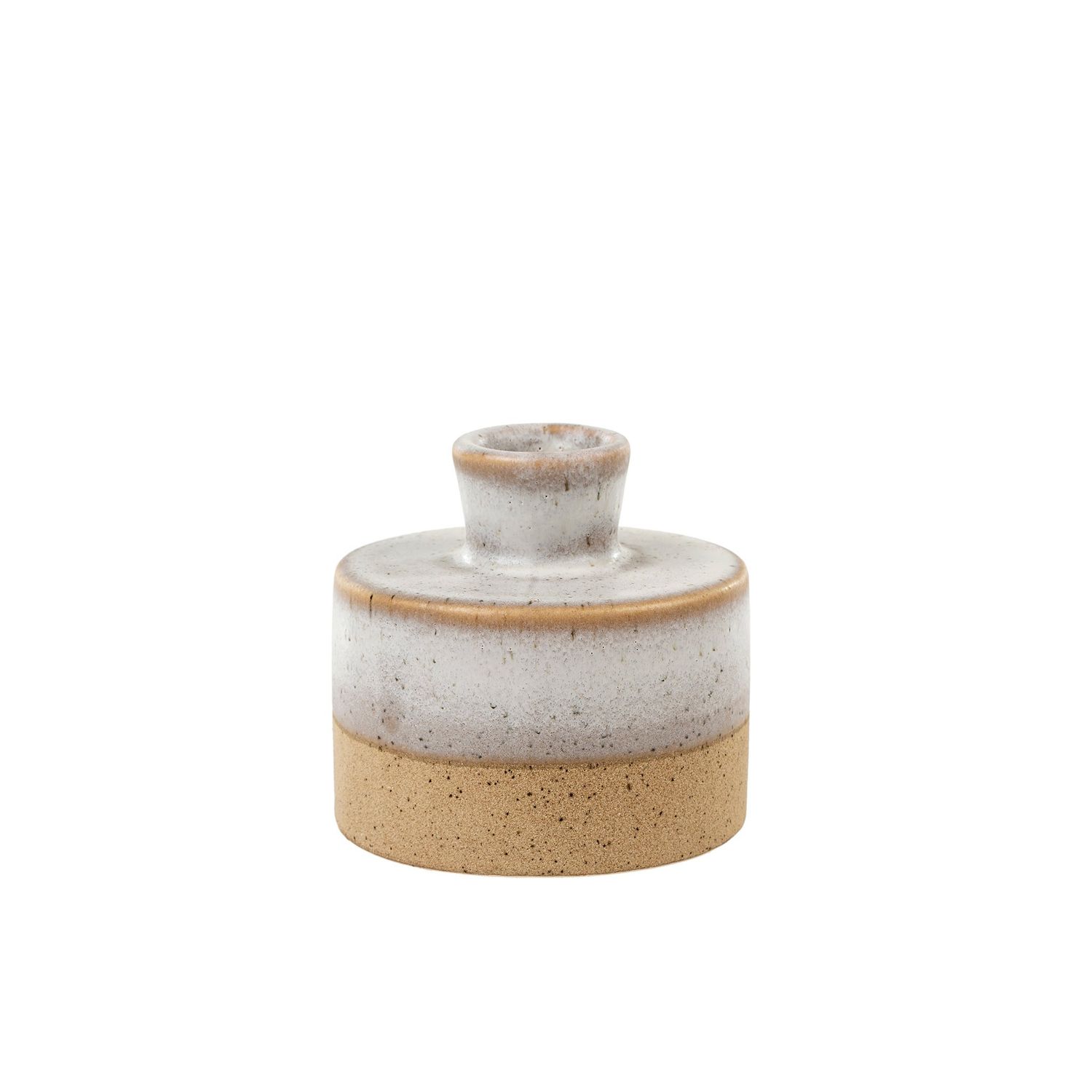 White Sandy Clay Bottle Candle Holder