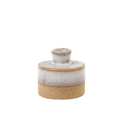 White Sandy Clay Bottle Candle Holder