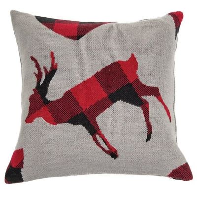 Holiday Stag Pillow Grey