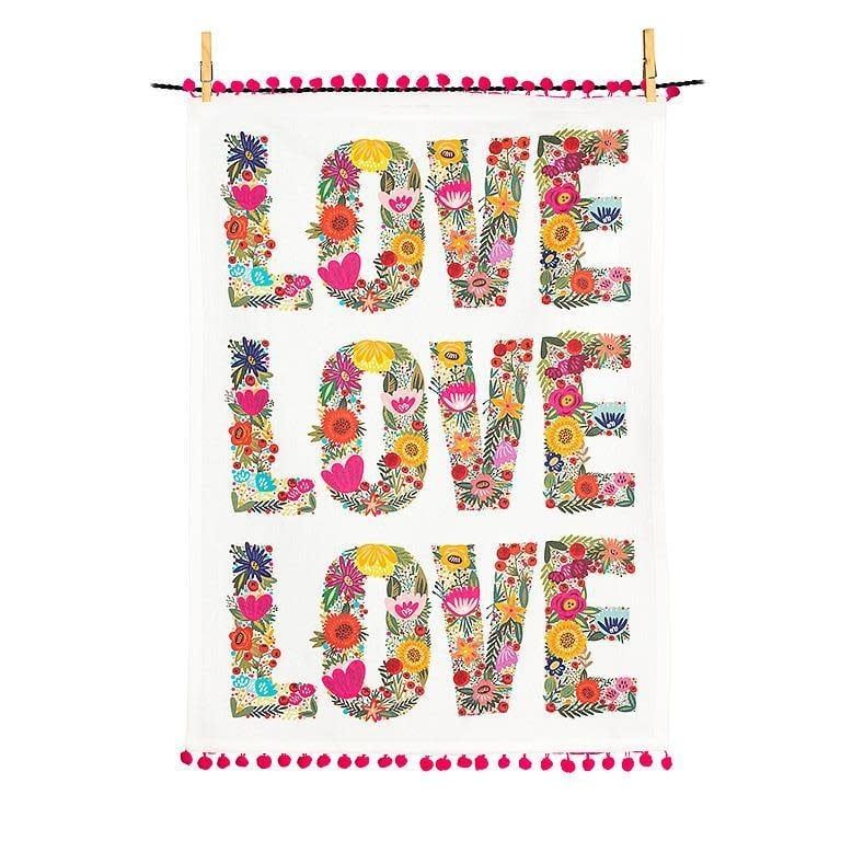 LOVE Kitchen Towel with Pompoms