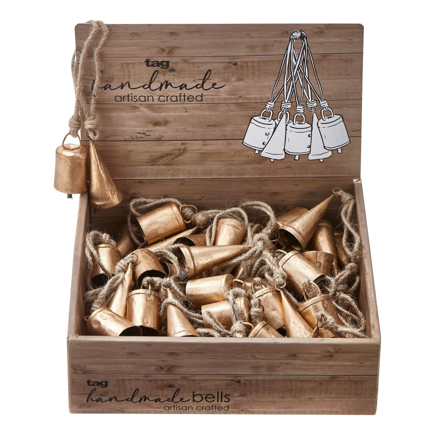 Mini Hanging Bell in Antique Gold (assorted styles)