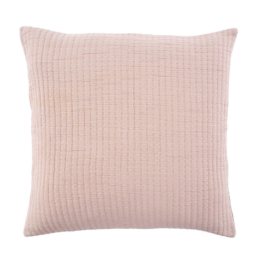 Kantha-Stitched Blush Pillow