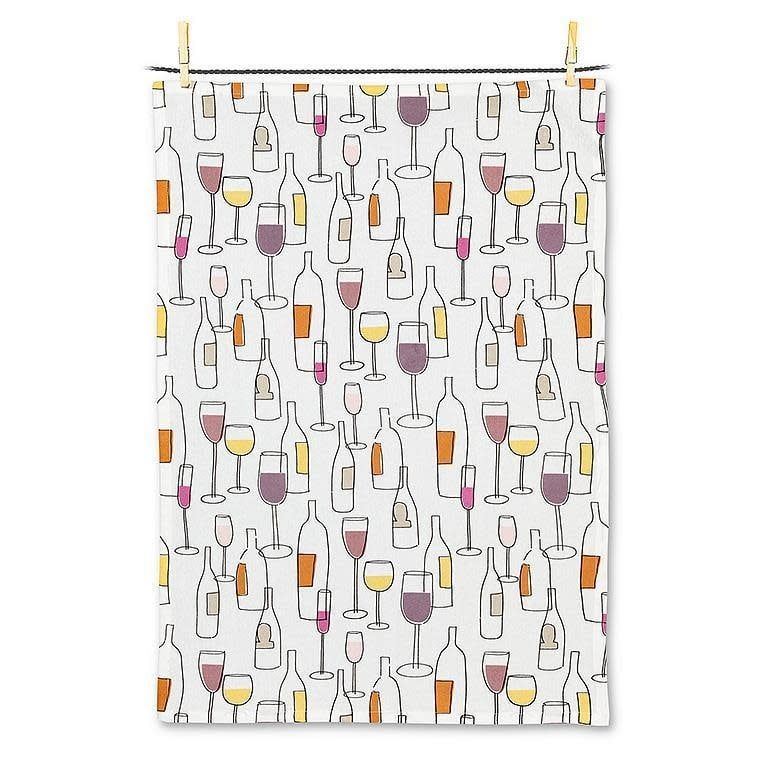 Wine Bottles &amp; Glasses Tea Towel