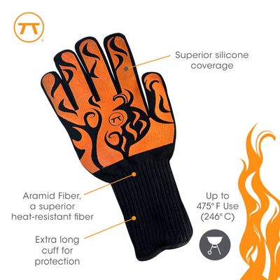 Orange Flames Grill Glove L/XL