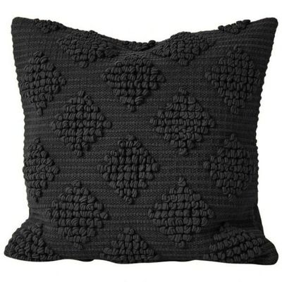 Diamond Blocks Throw Pillow Black/Natural