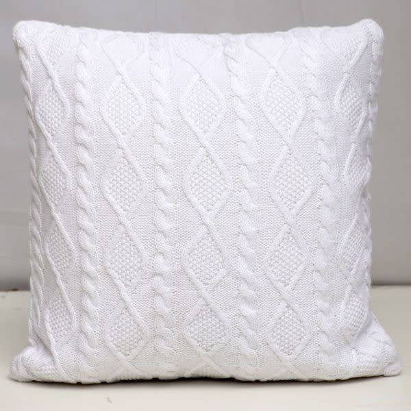 Cable  36 Throw Pillow White