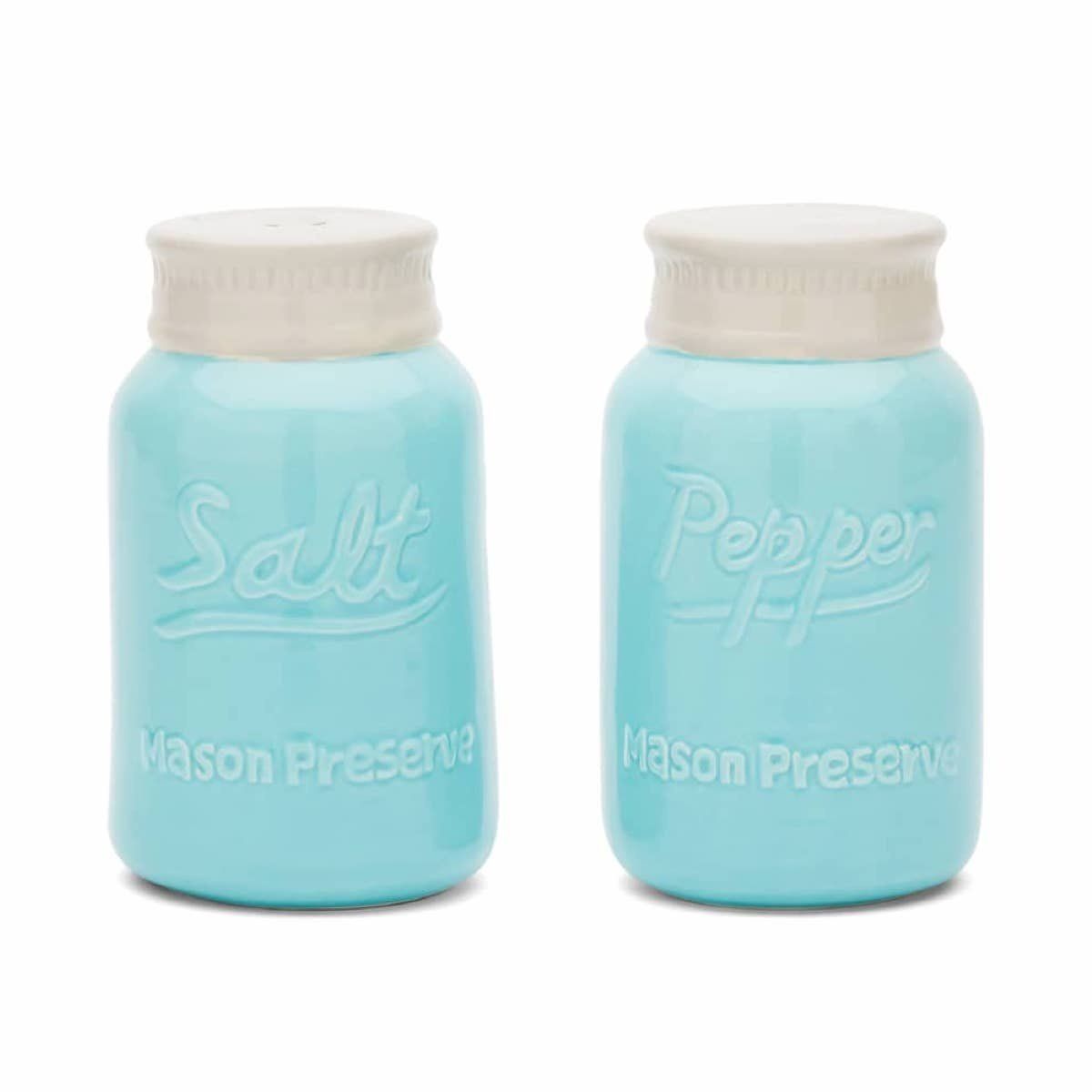 Ceramic Mason Jar Salt &amp; Pepper Shakers