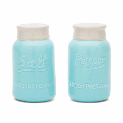 Ceramic Mason Jar Salt &amp; Pepper Shakers