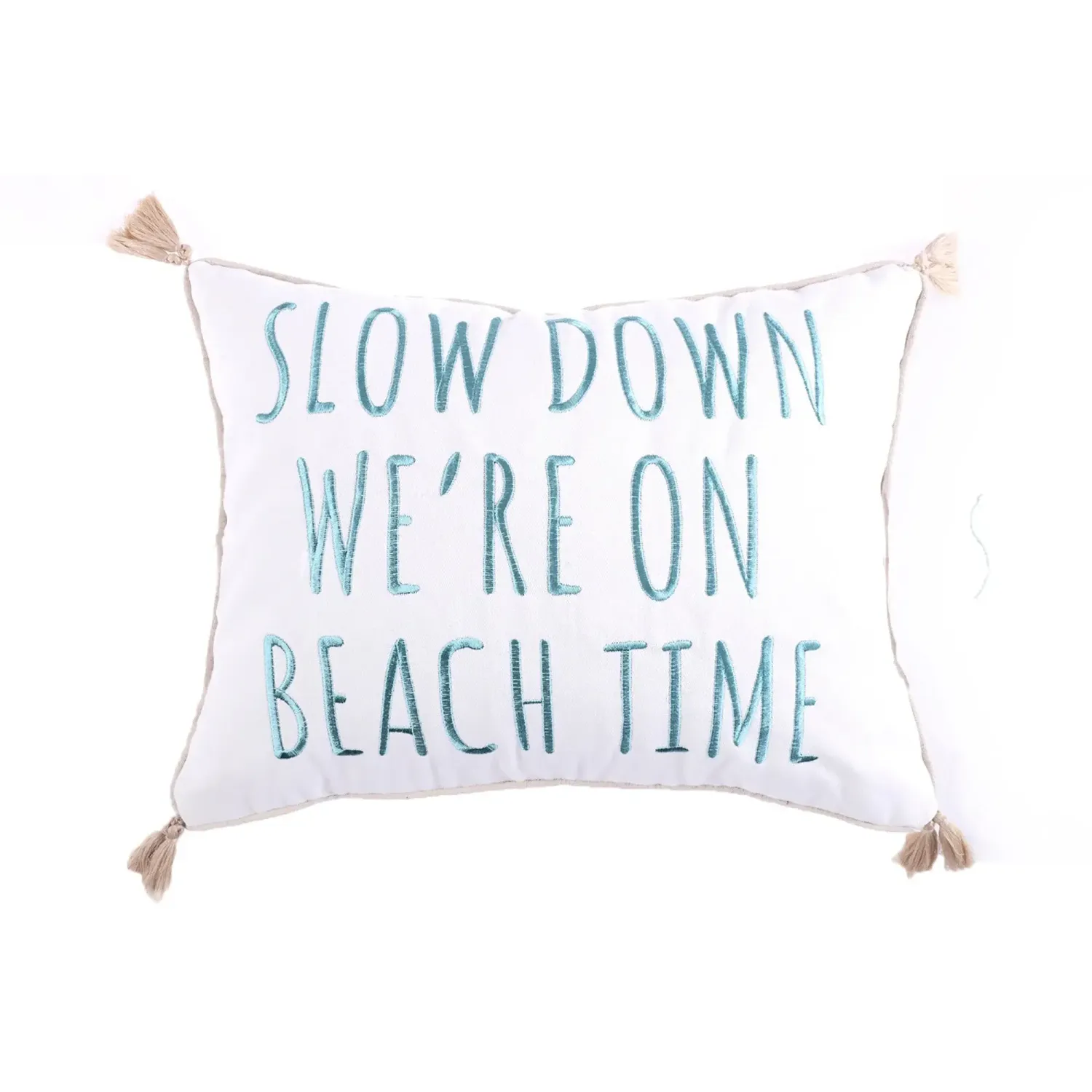 Slow Down We&#39;re on Beach Time Pillow