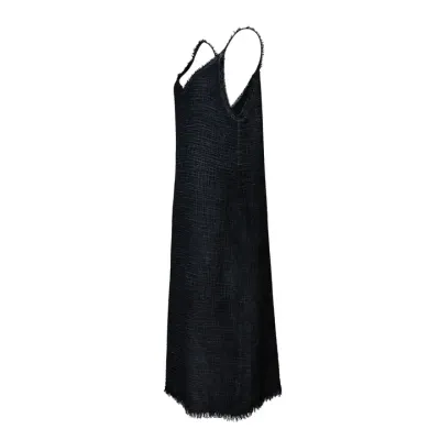Crinkle Strappy Dress Black