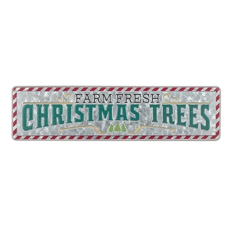 Holiday Metal Sign Christmas Trees