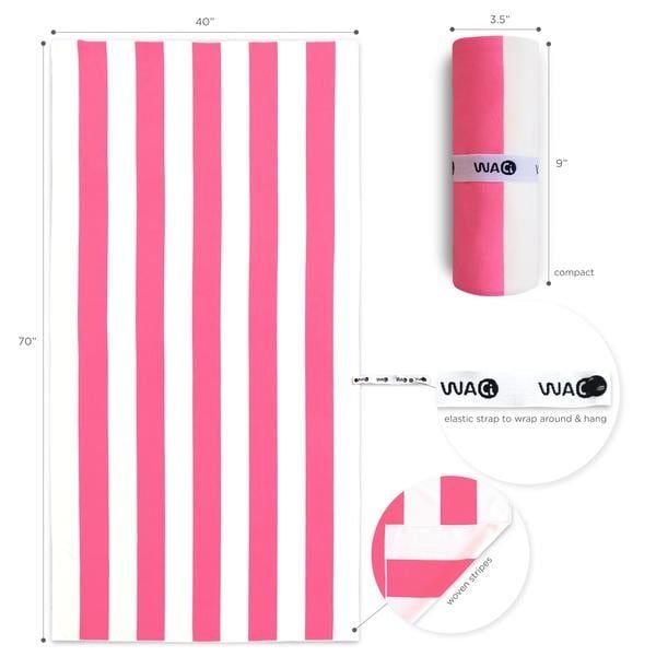 Waci Cabana Stripes XL Towel, Color: Pink
