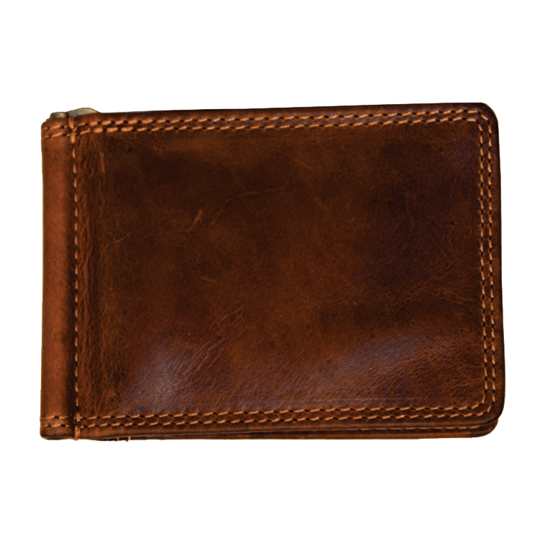 Money Clip Wallet , Color: Brown