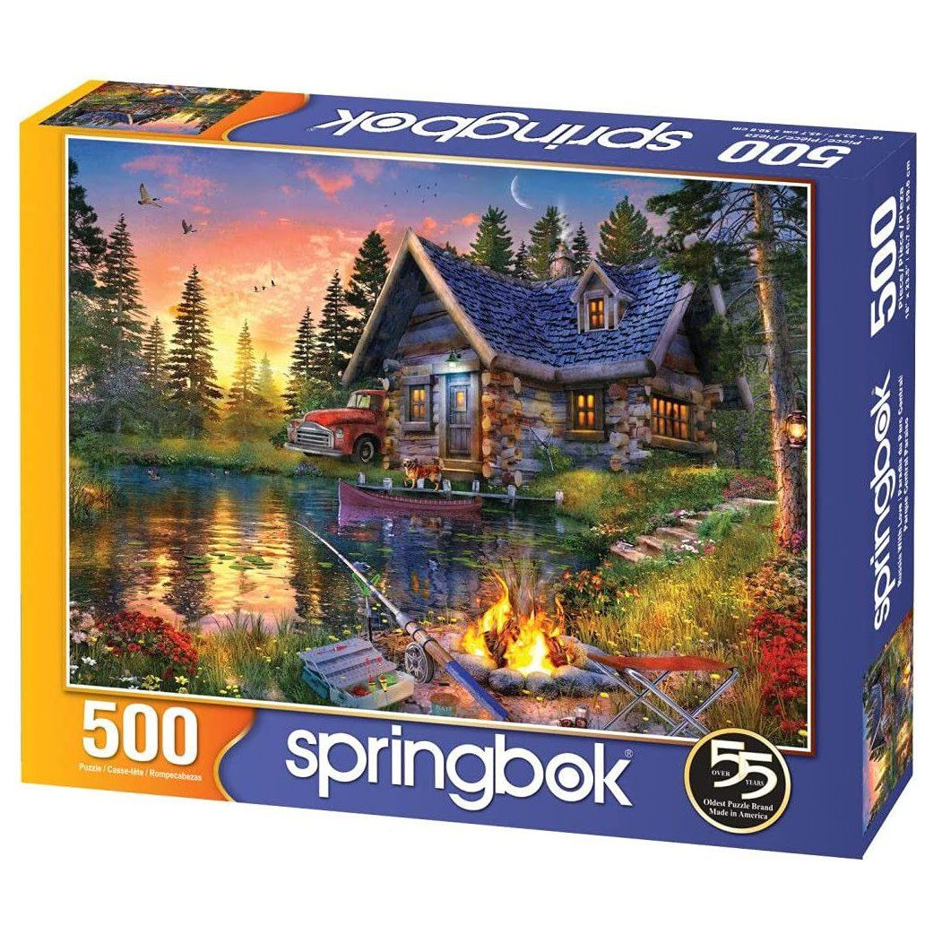 Springbok 500 pc Puzzle, Style: Sun Kissed Cabin