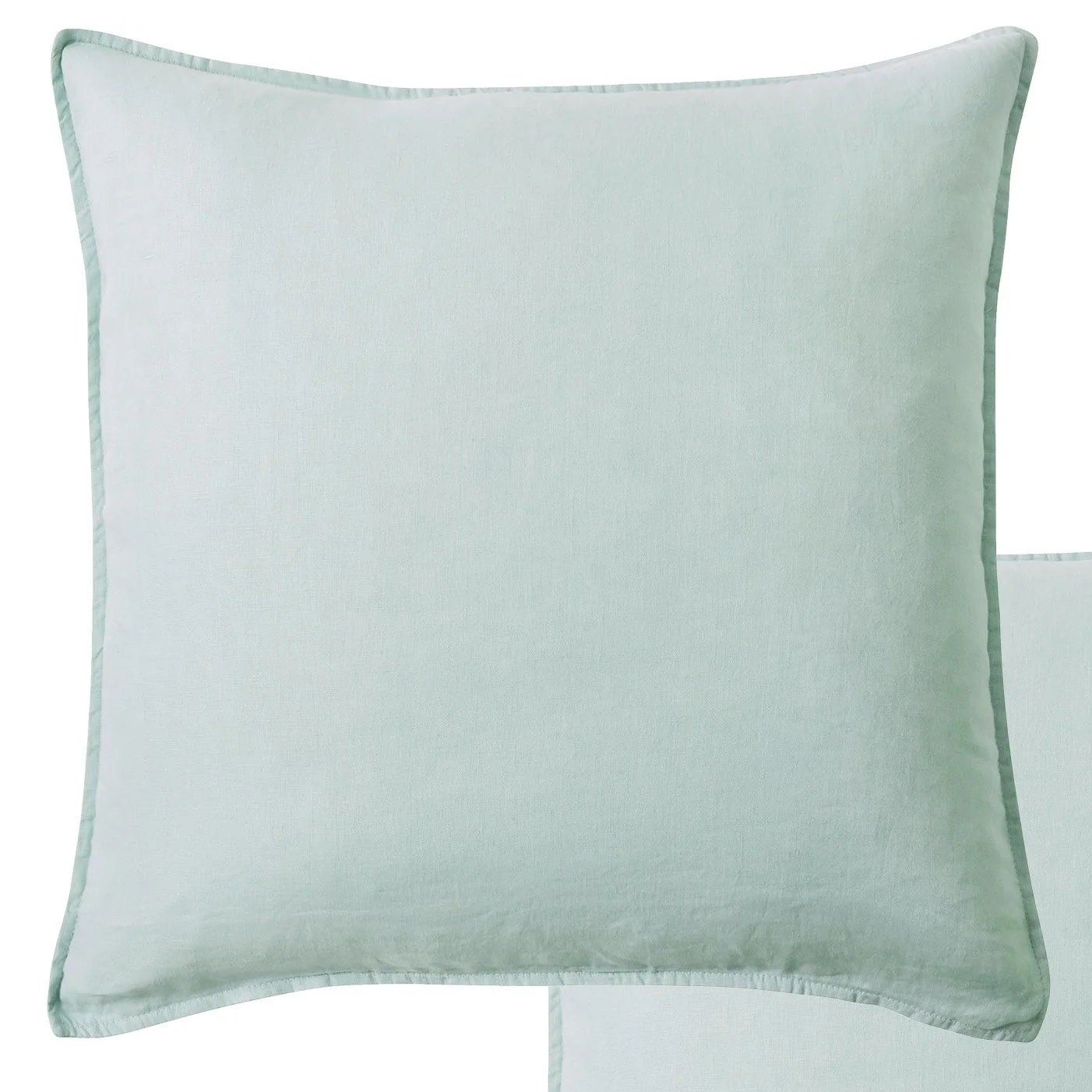 Washed Linen Square Pillow, Color: Spa