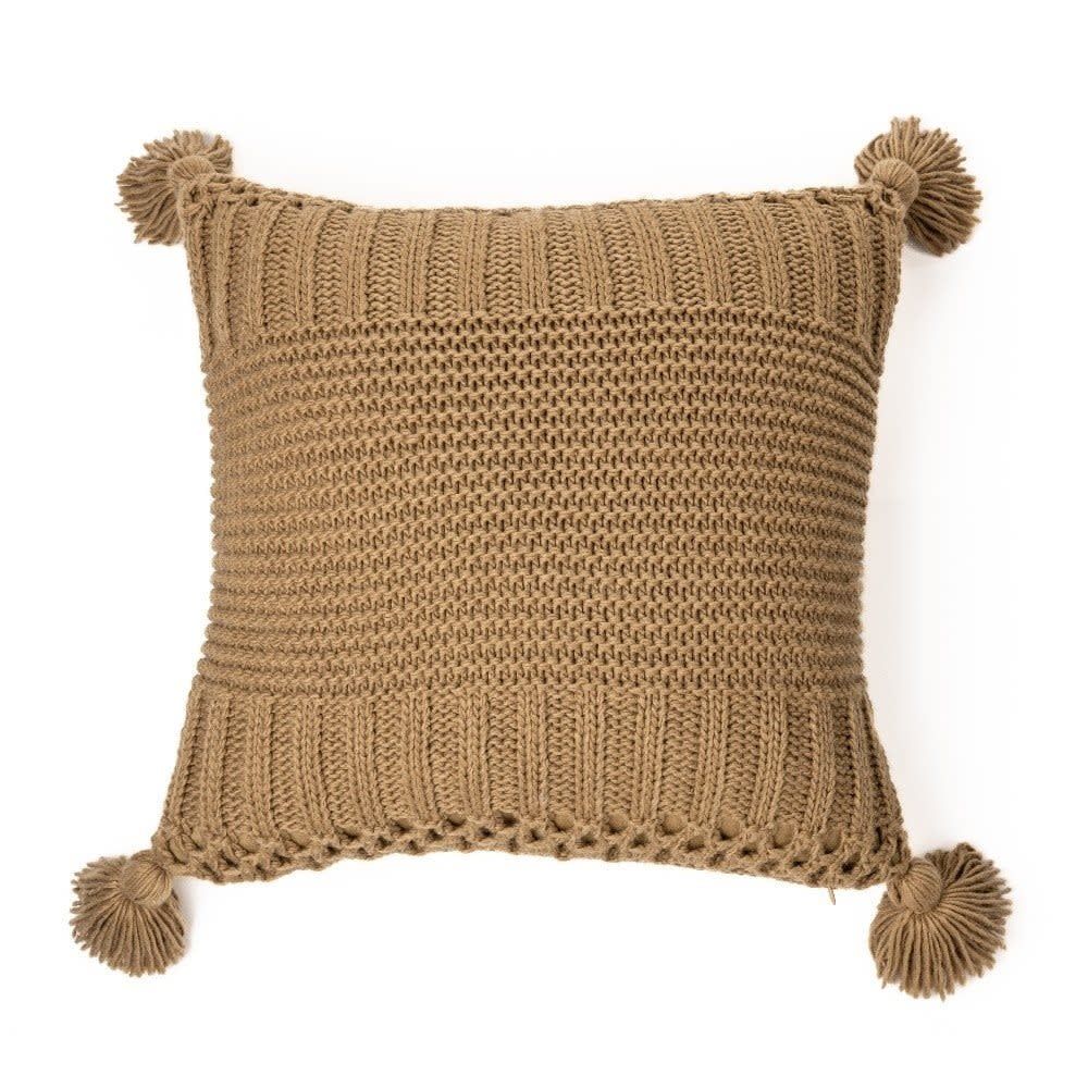 Shawn Knit Pillow, Color: Taupe