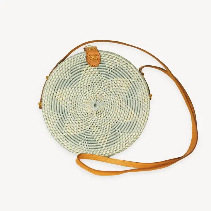 Bali Bag  8" Circle, Color: Grey Floral