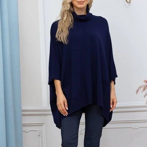 Jasmine&#39;s Sweater Poncho (O/S), Color: Navy