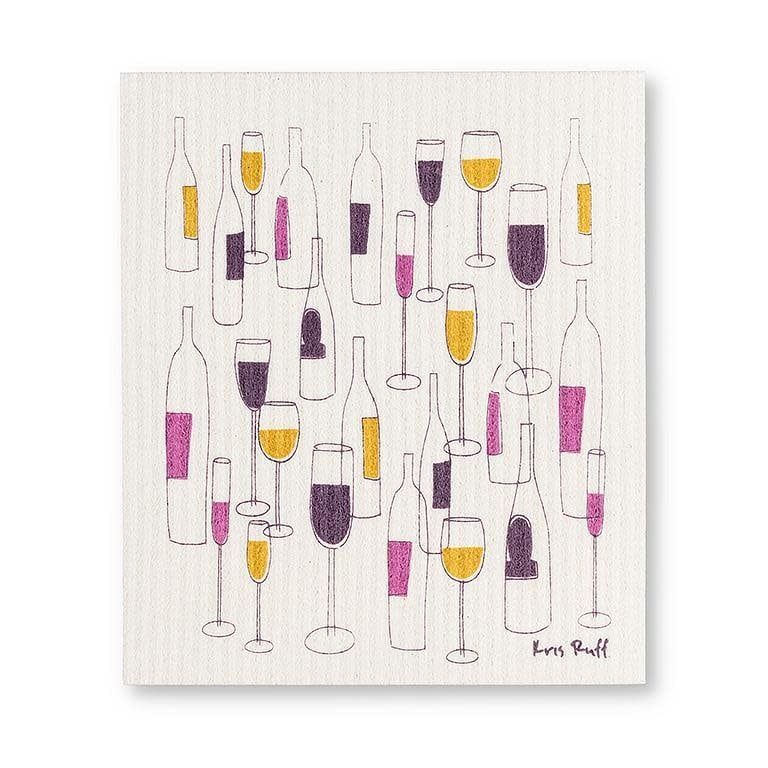 Wine Bottles Spongecloth, Style: Small Pattern