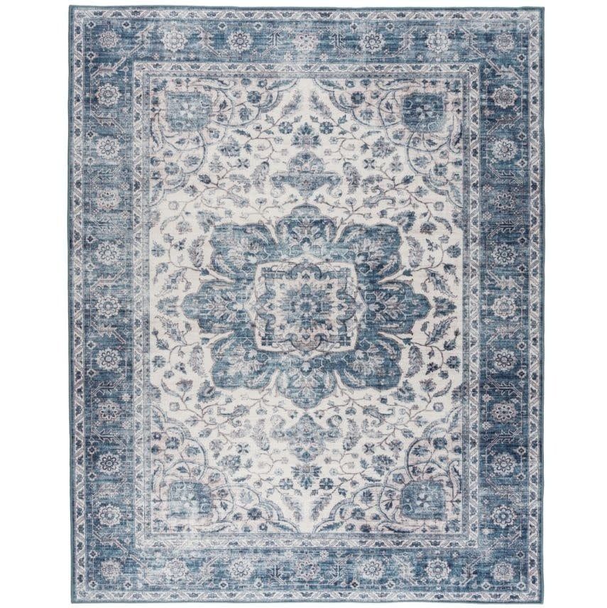 Joy Blue Ivory Washable Rug, Size: 3&#39; x 5&#39;