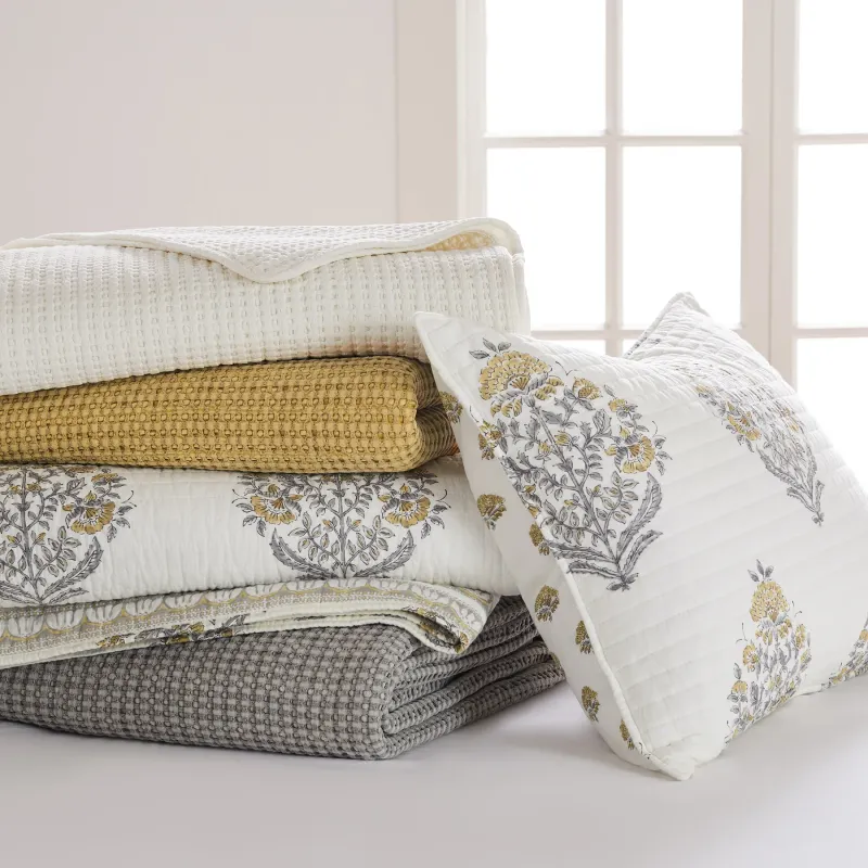 Kamira Ochre Quilt and Shams