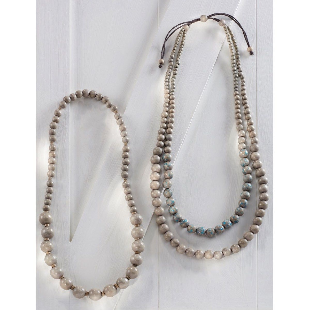 Wood Bead Necklace, Style: One Strand
