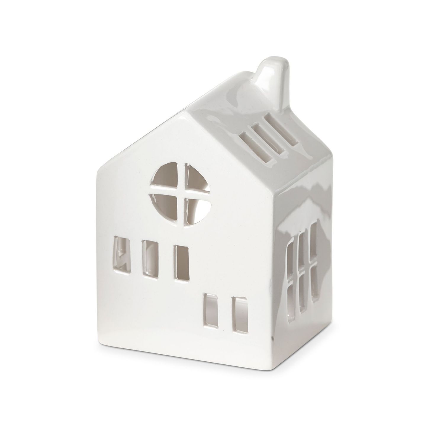 House Tealight Luminary in White, Style: Regular