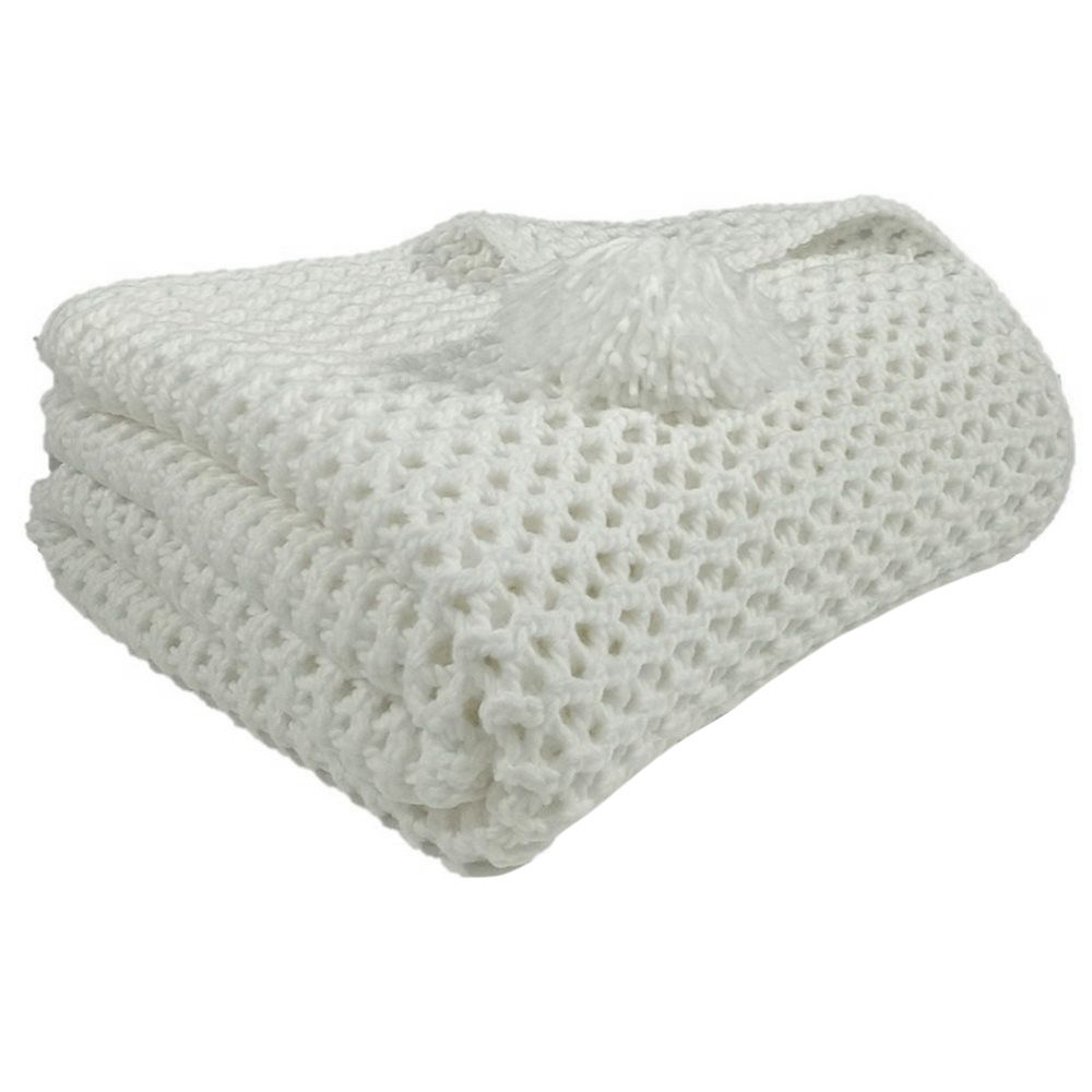 Janick Knit Throw, Color: White