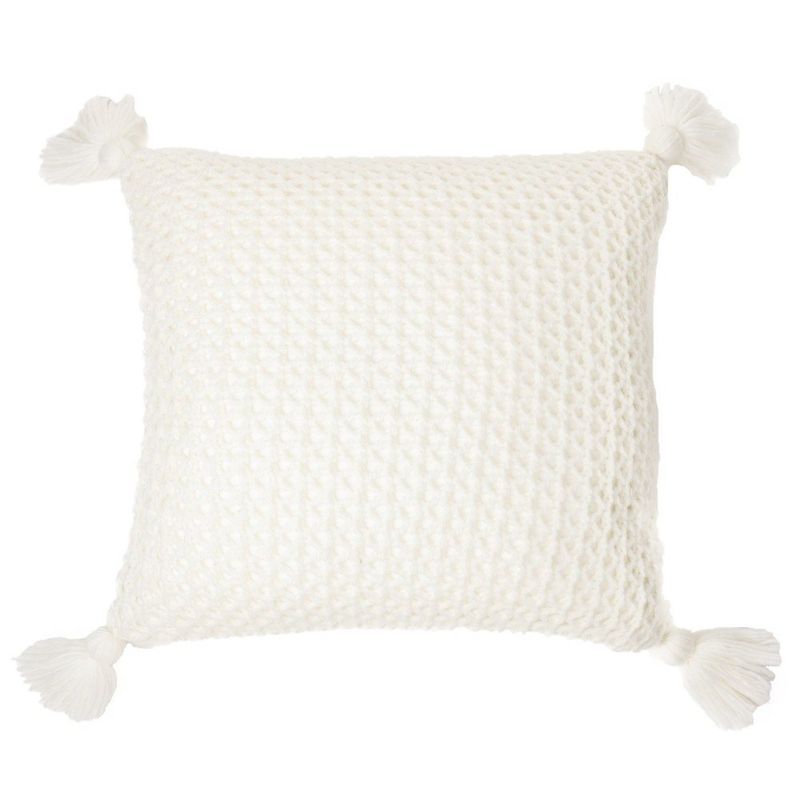 Janick Knit Pillow, Color: White