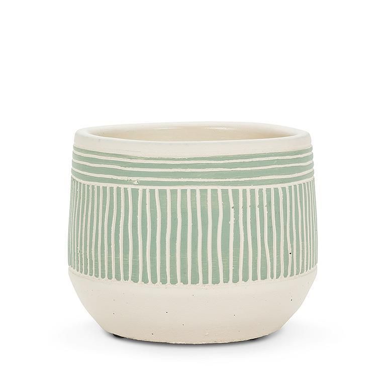 Small Etched Planter, Color: Green
