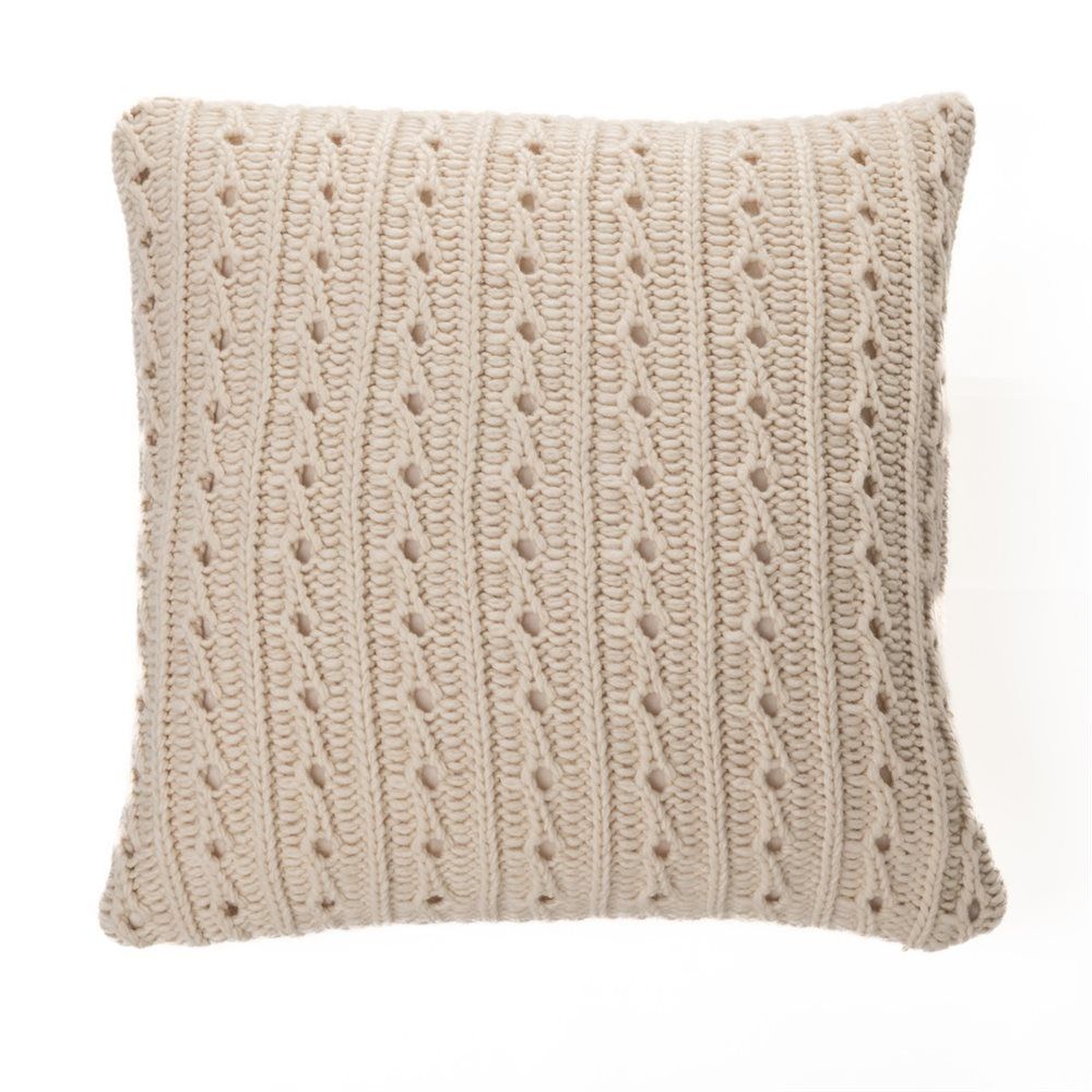 Dalida Knit Throw Pillow, Color: Cream